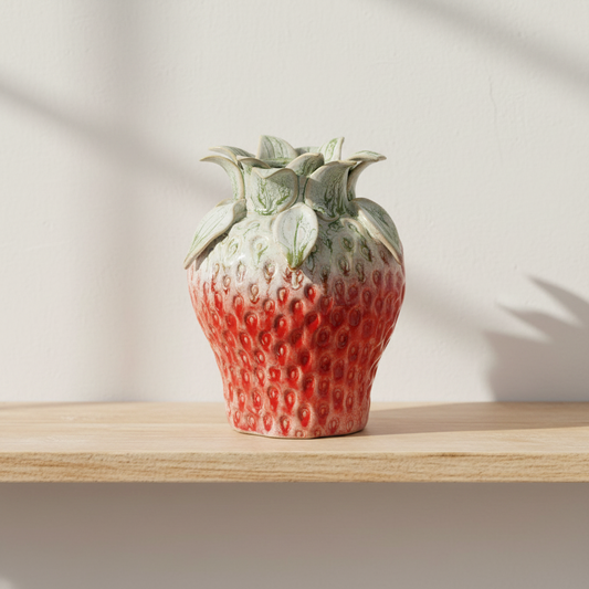 Stoneware Vase – Red, 11.5 x 11.5 x 15 cm