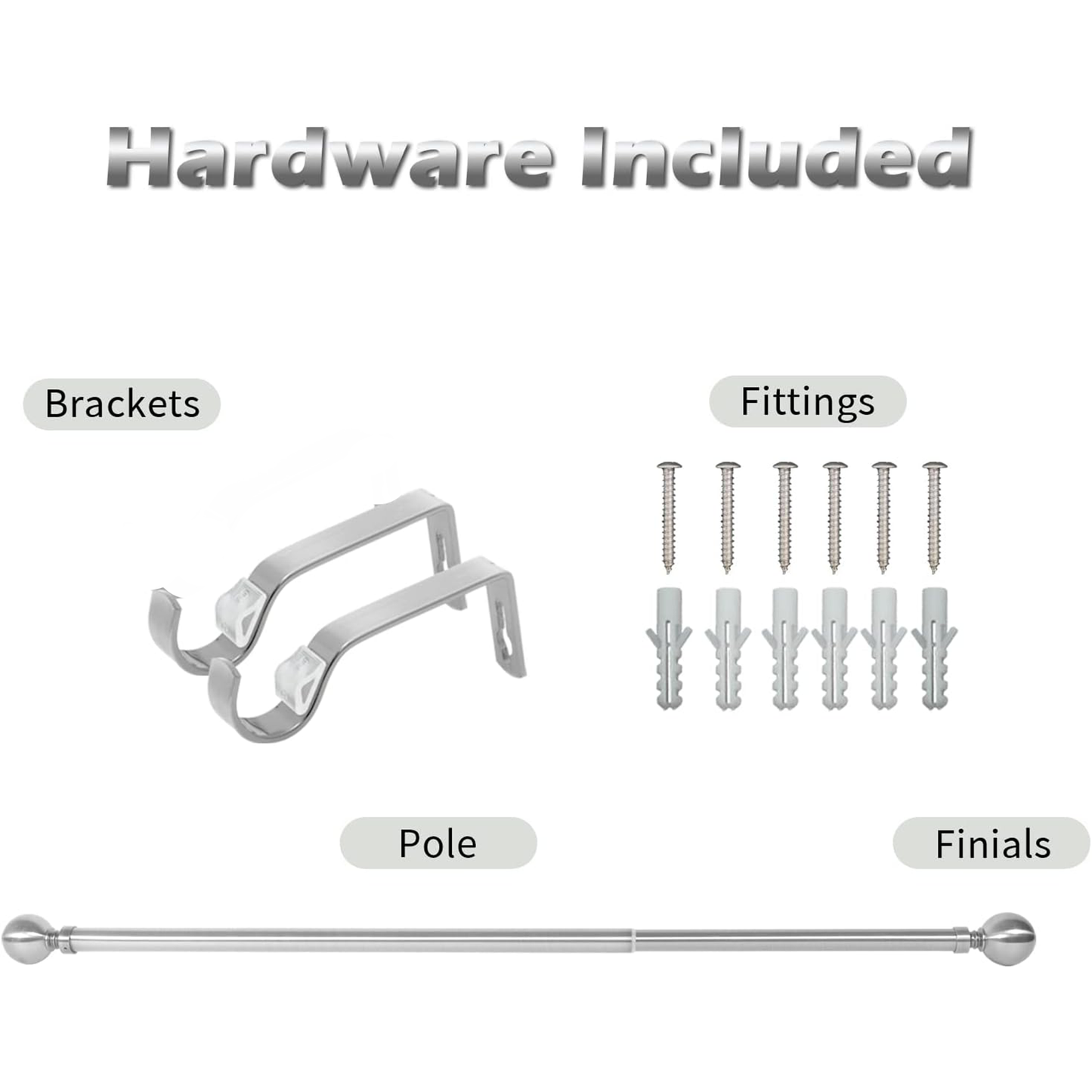 Single Curtain Rod Extendable
