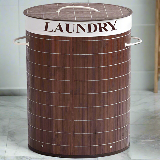 Round Bamboo Laundry Basket