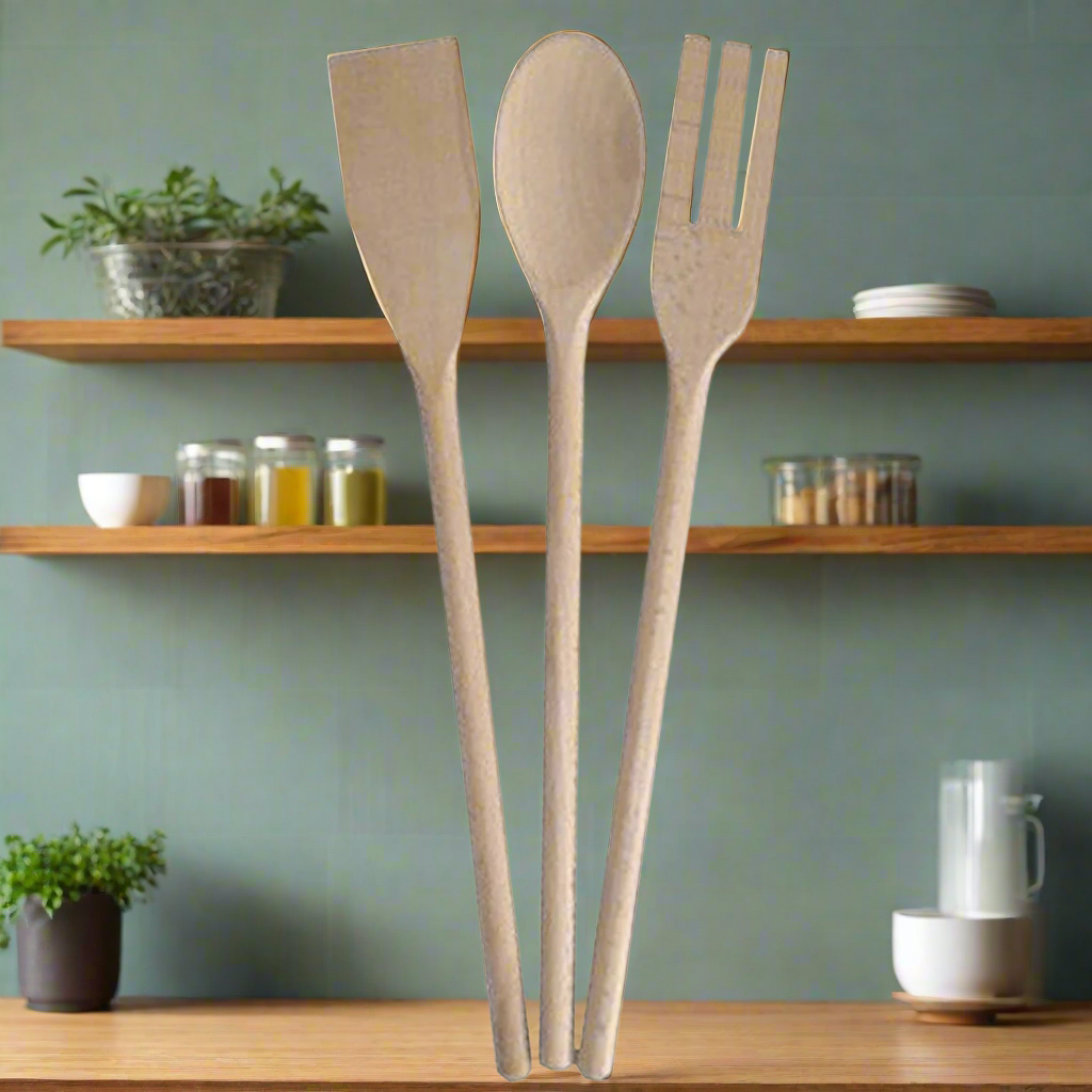 Wooden Utensil Set x3