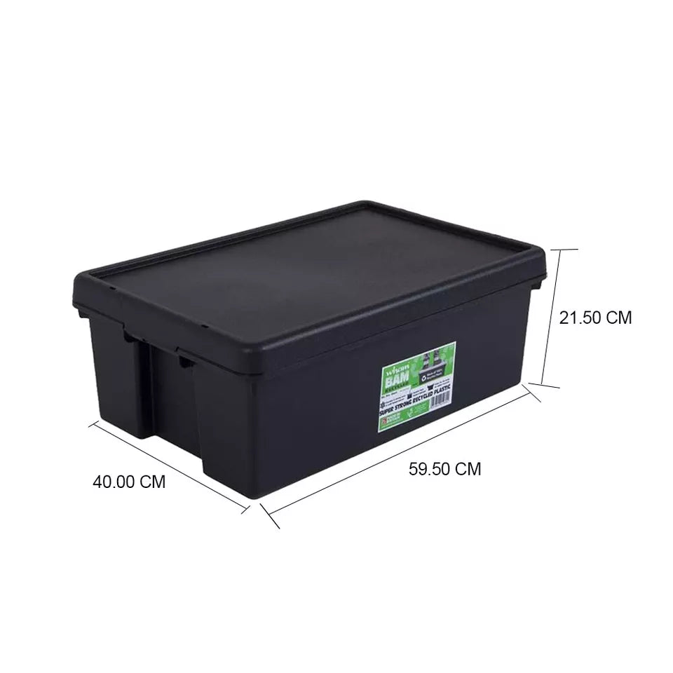 Storage Box Heavy Duty & Lid Black