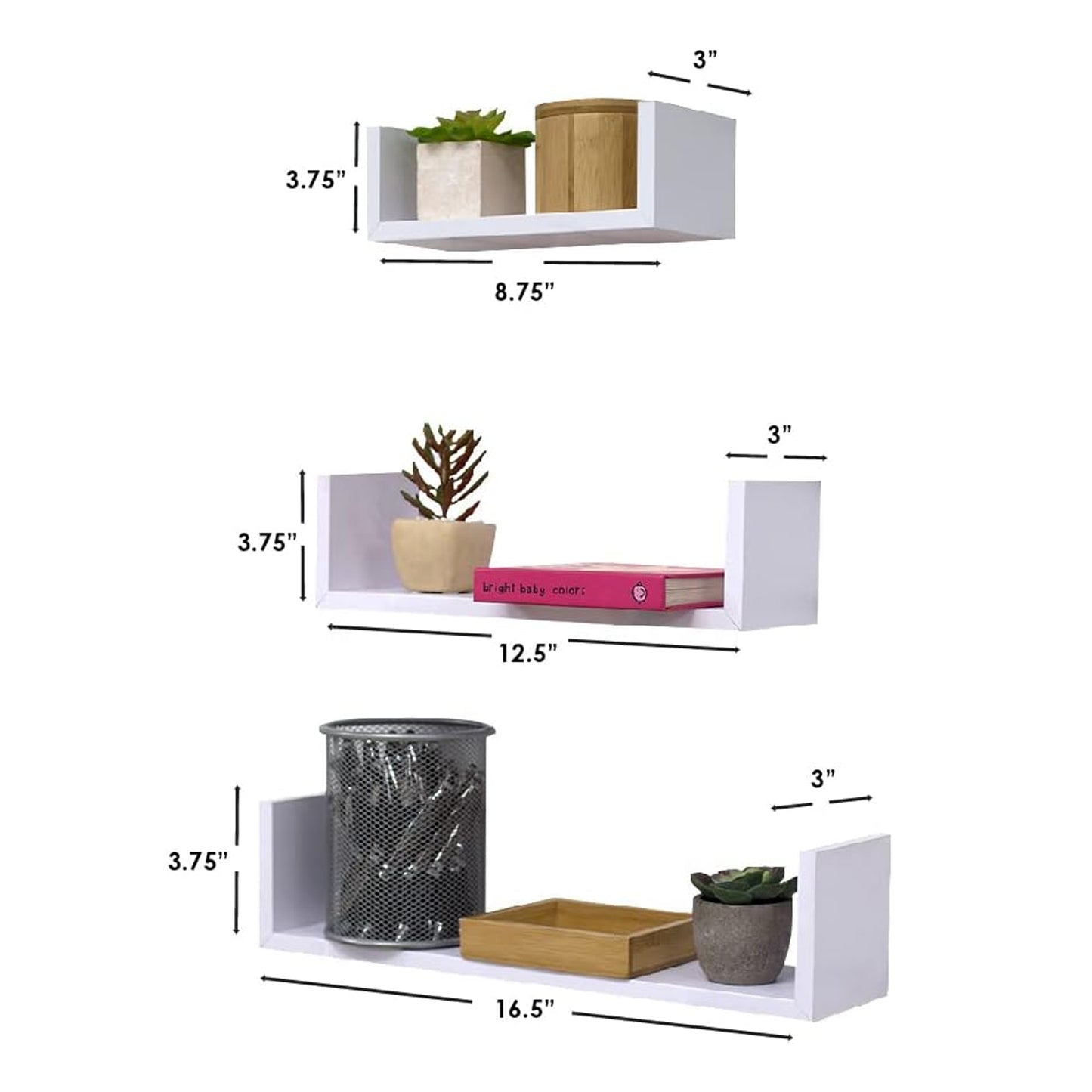Home Basics 3pc Floating Shelf