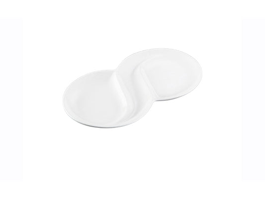 White Porcelain Round Divided Dish