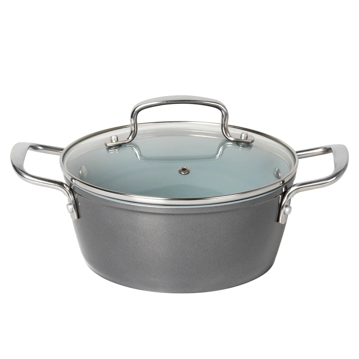 Aluminum Saucepan with Glass Lid – D18 cm