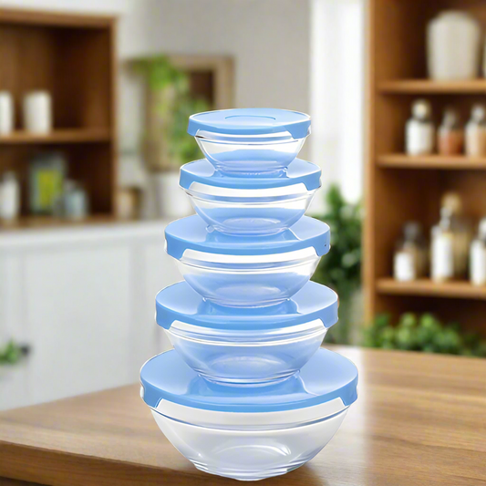 5 Glass Container W/Lid Assorted