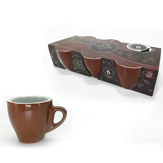 Coffee Cups Set of 6 – Brown – 9 cl