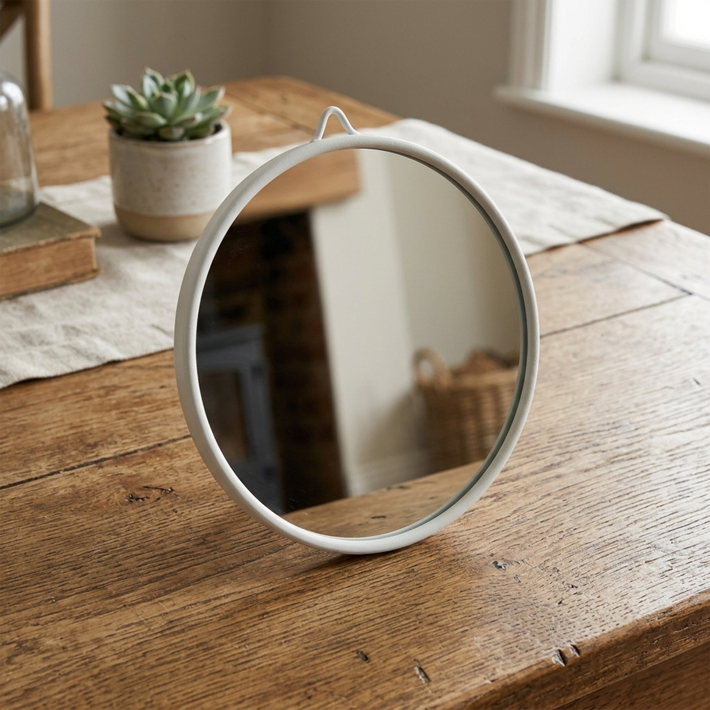 Round Mirror with back support