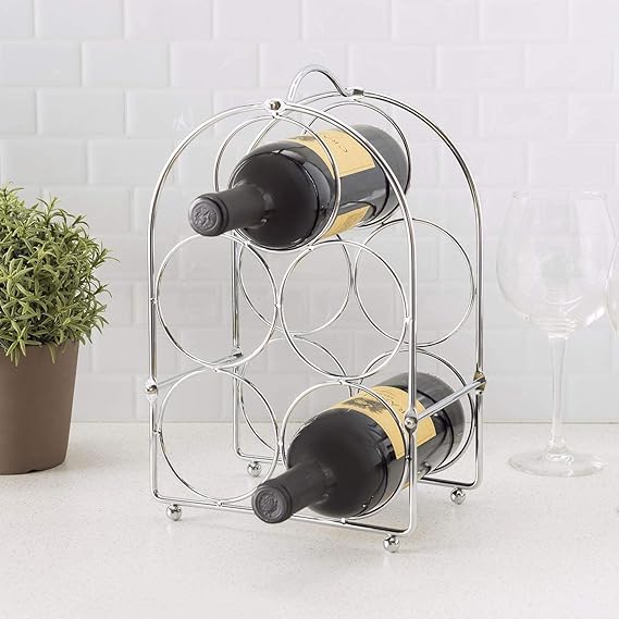 Tabletop Wine Rack Chrome, 5-Bottle