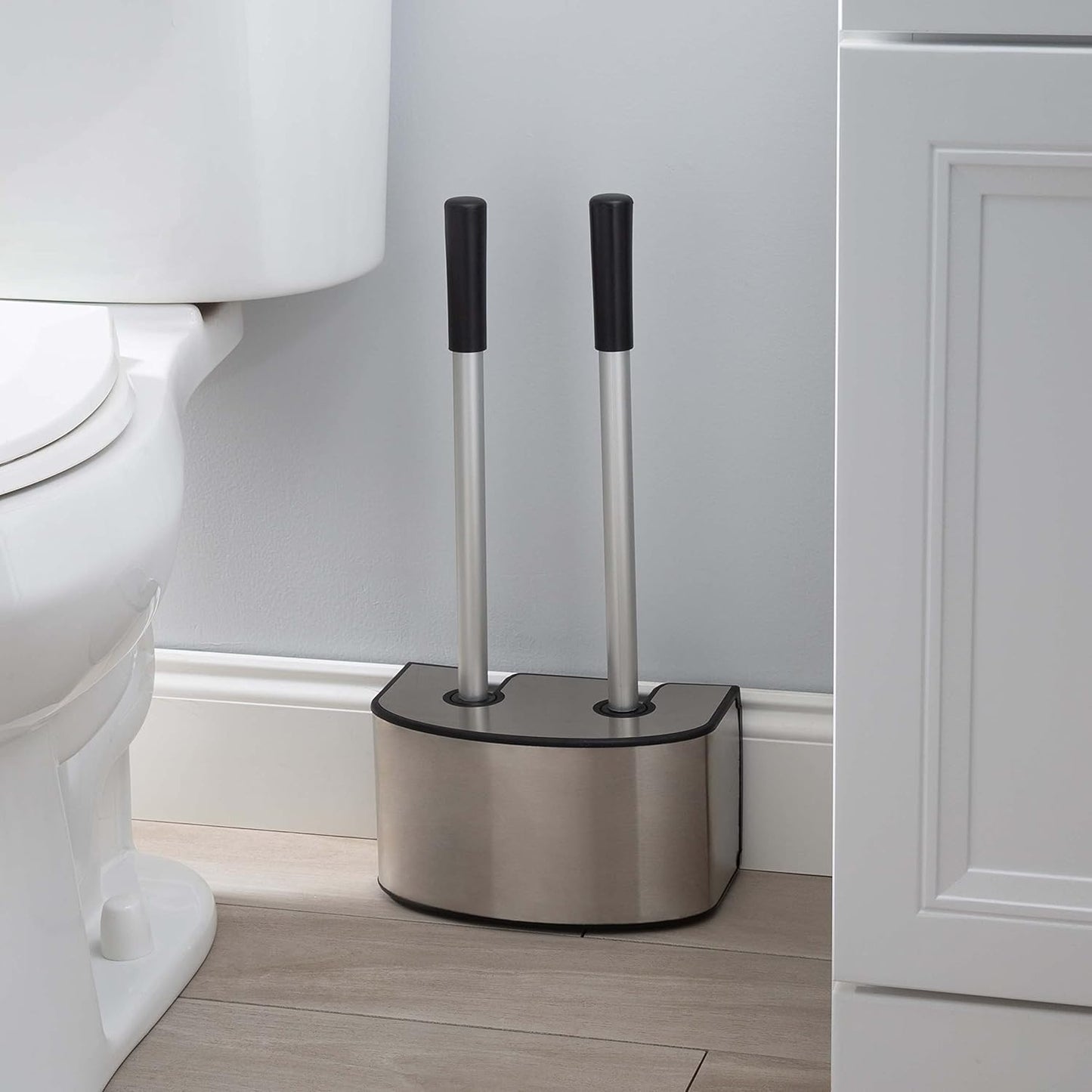 Stainless Steel Toilet Brush and Plunger Set
