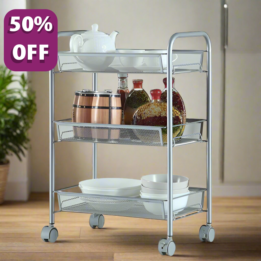 3 Tier Mesh rolling cart