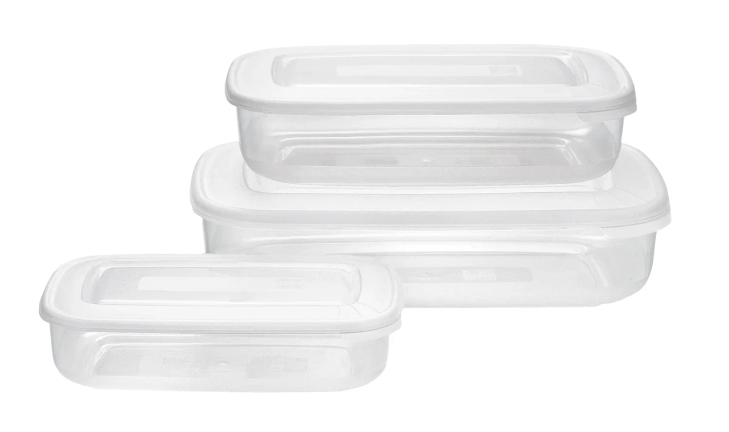 Set of 3 Rectangular Plastic food container