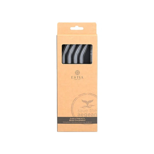 Glass Straws with Cleaning Brush – Set of 5 Pieces