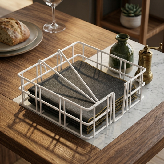 White Napkin Holder