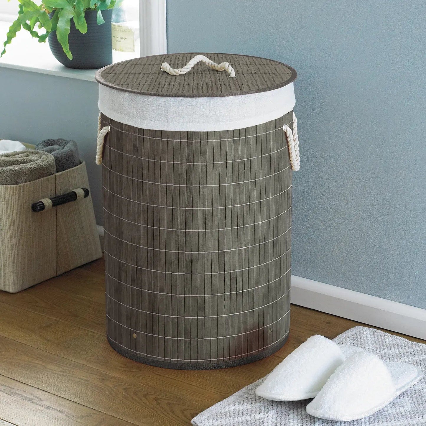 Round Bamboo Laundry Basket