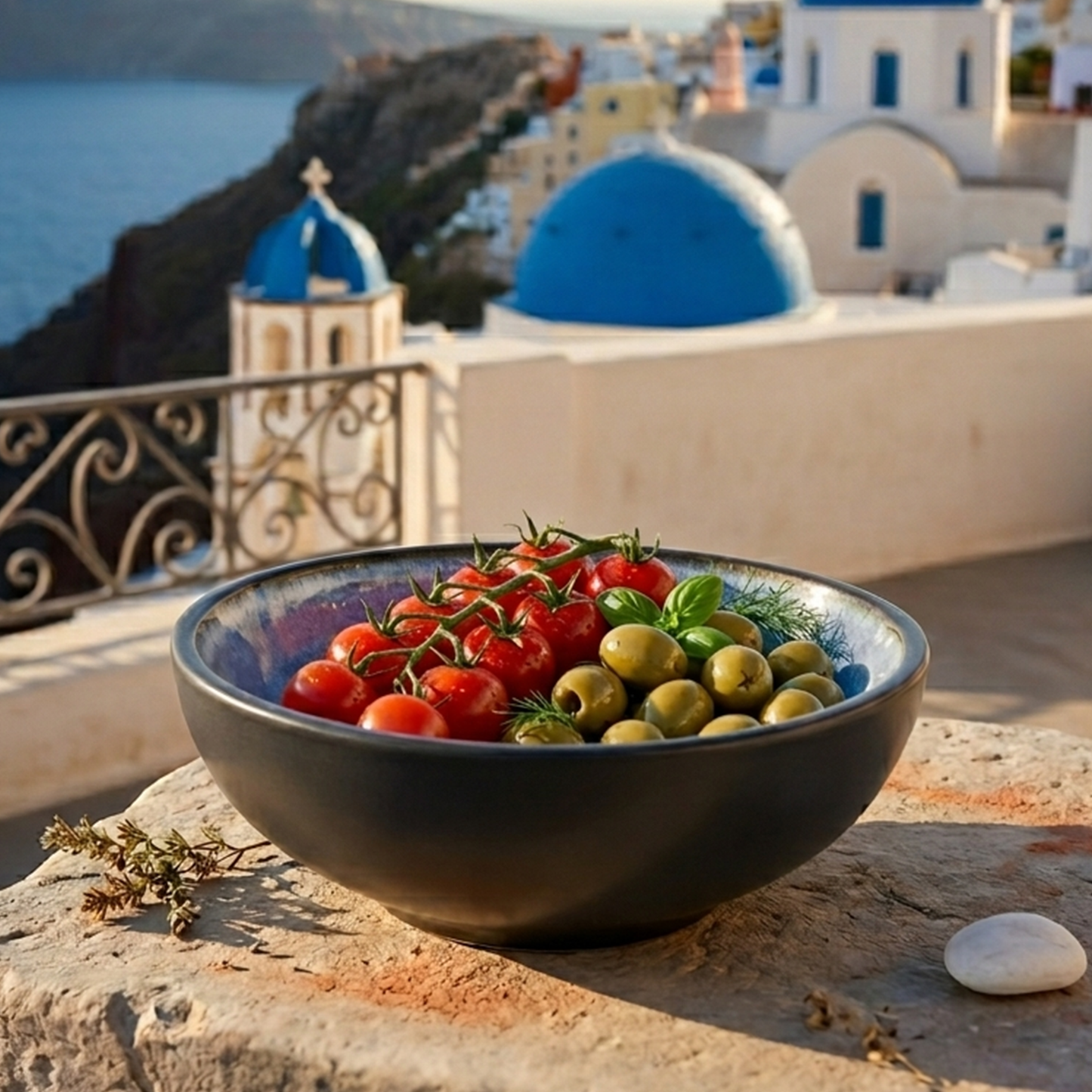 Bowl – New Blue Santorini (12×4cm)