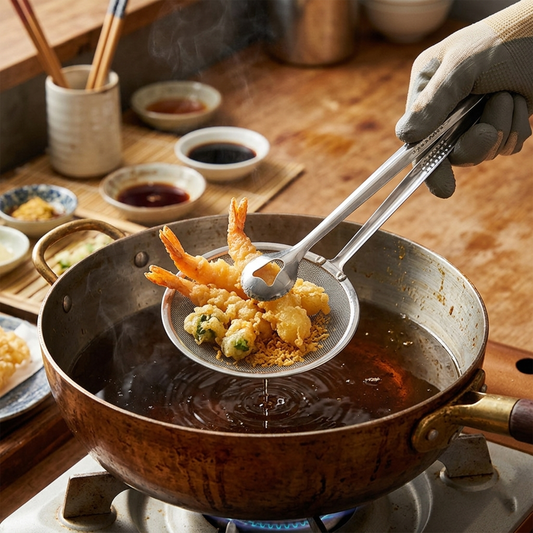 Steel Grid Tongs for Frying