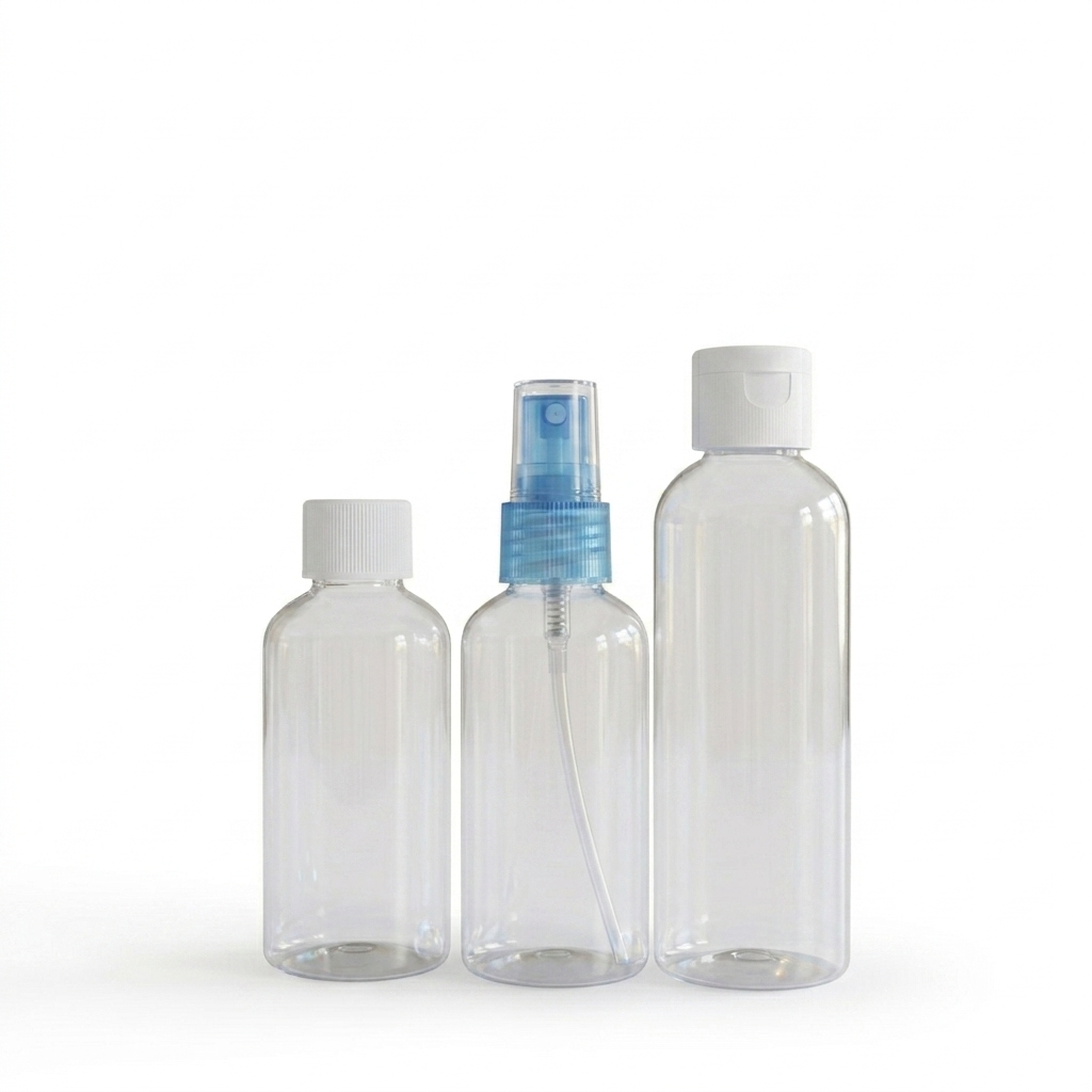Plastic Travel Bottles – Set of 3 (75 ml & 100 ml)