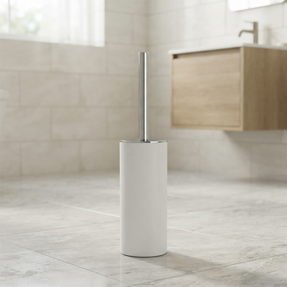 White Toilet Brush