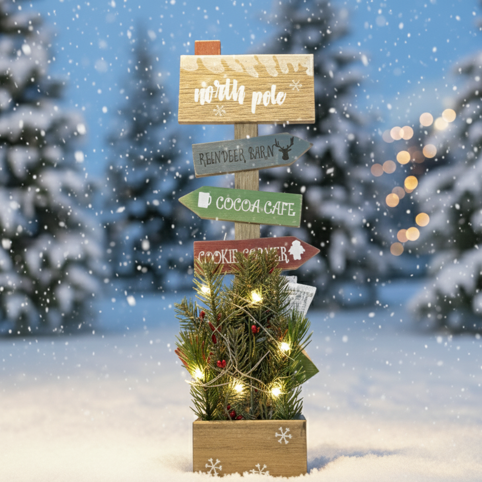 Address Poster Natural W/Pick LED 15x7x4cm