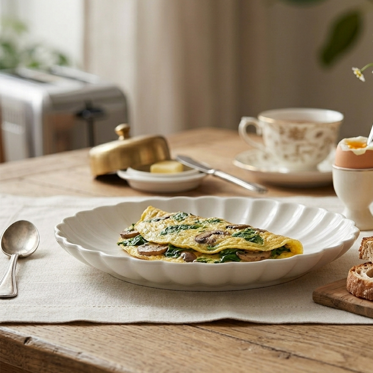 Flower Off-White Breakfast Plate – 19.5 cm