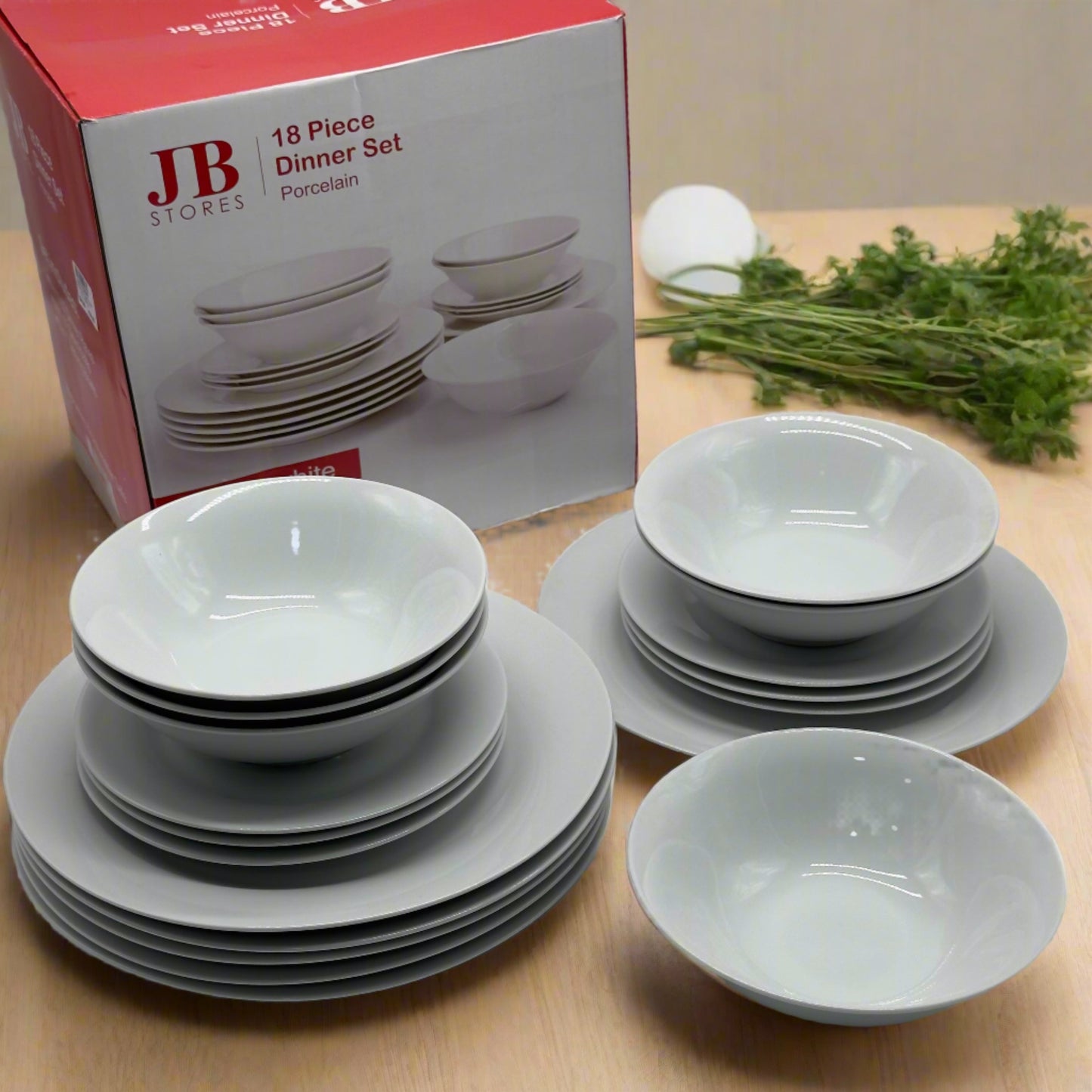 JB Dinner Set Simply White 18pcs