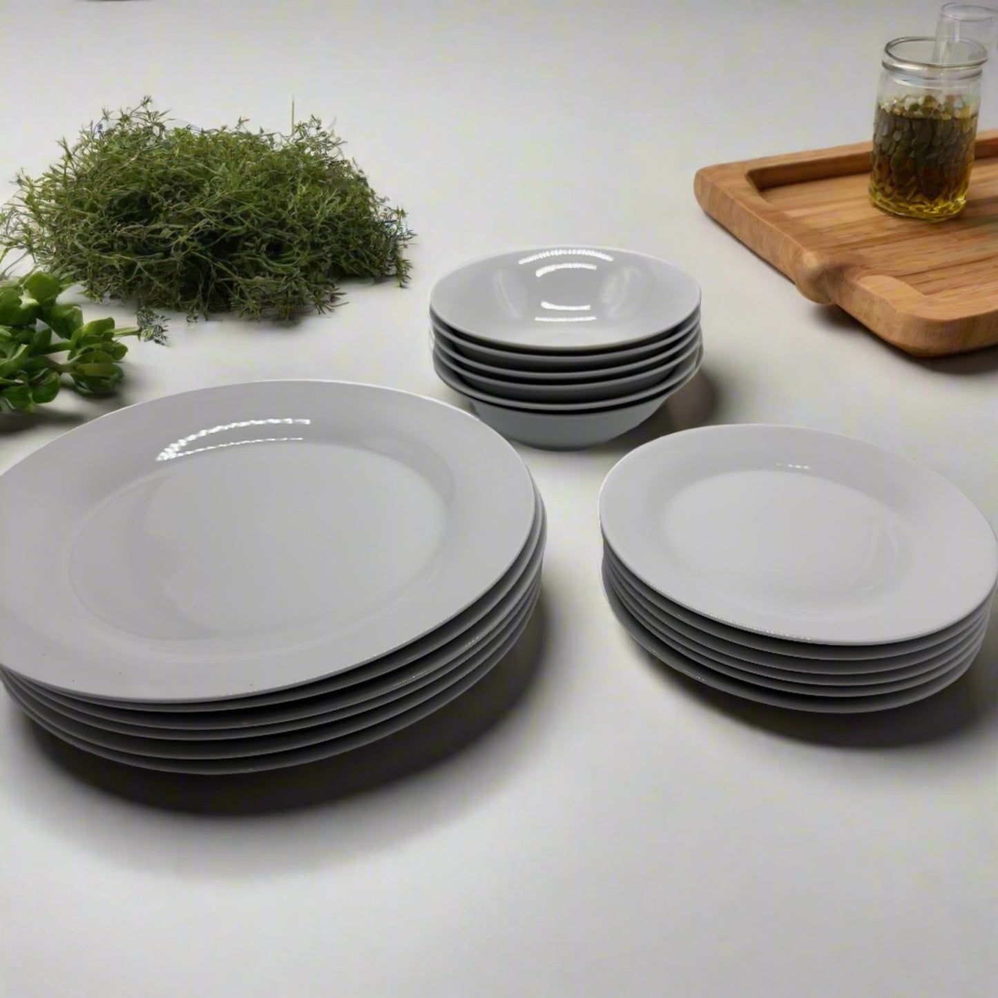 JB Dinner Set Simply White 18pcs