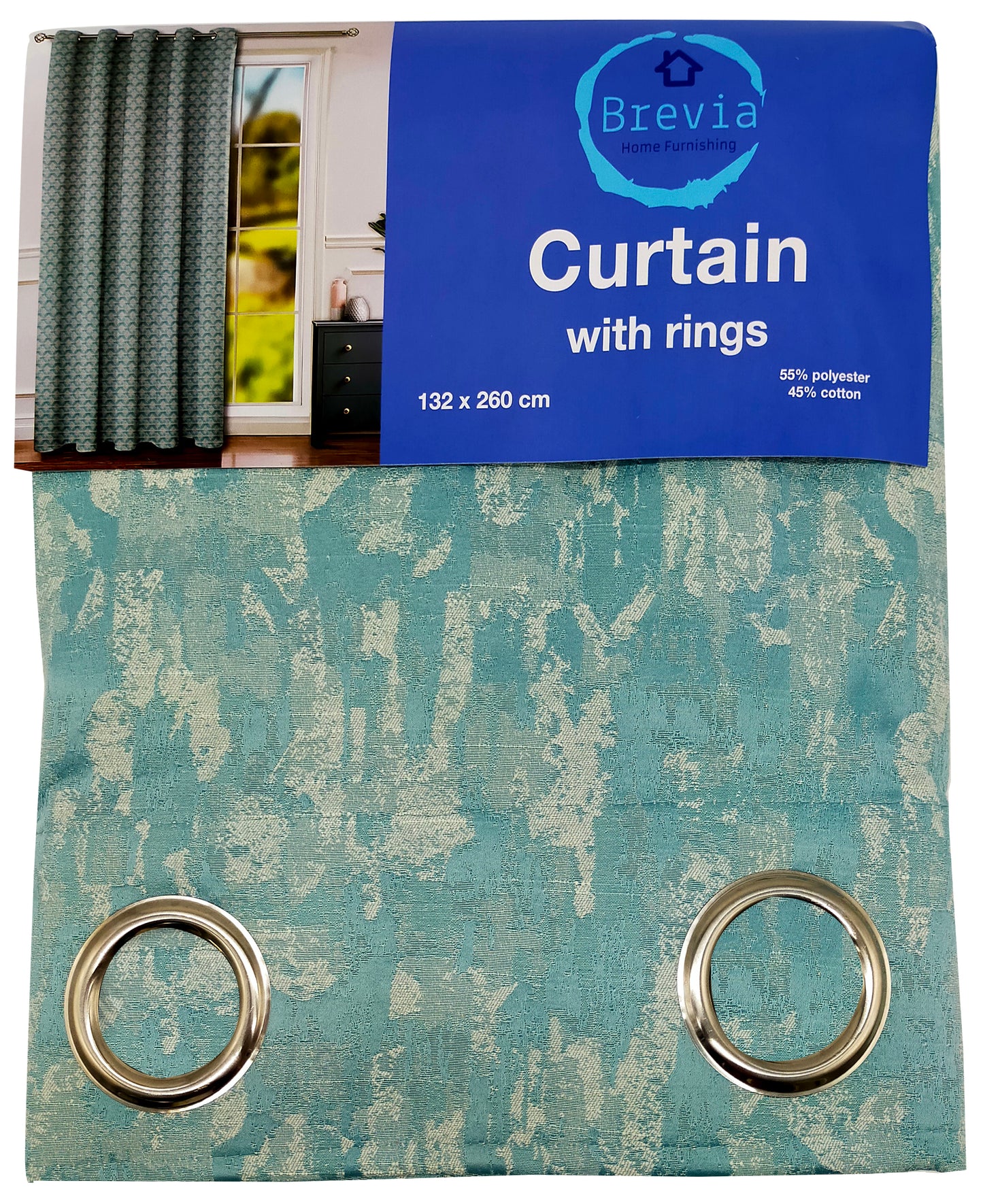 Brevia Curtain with rings 132 x 260cm