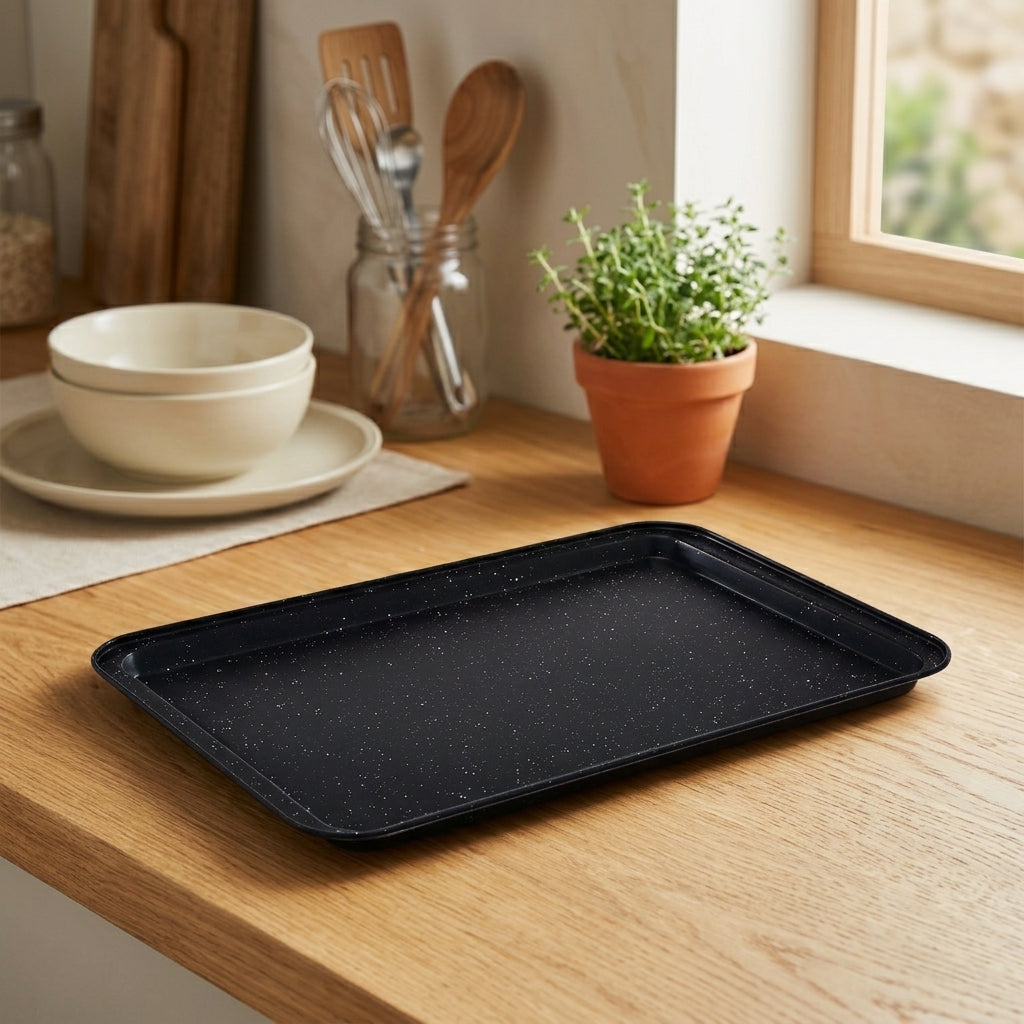 Rectangular Deep Non-Stick Carbon Steel Dish – 43 × 29 × 1.8 cm