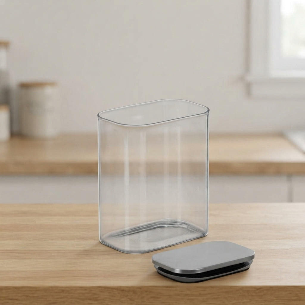 1.1L Rectangular Jar with Steel Lid