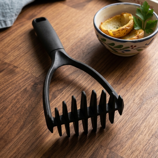 Potato Masher with Black TPR Handle