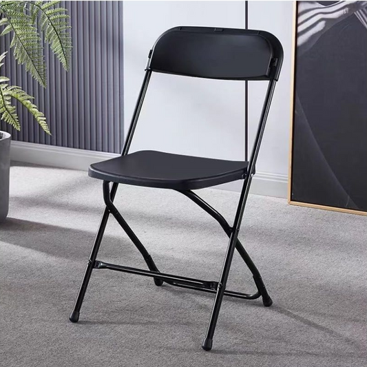 Black folding chair