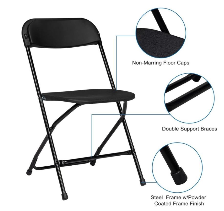 Black folding chair