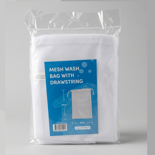 Mesh Wash Bag with Drawstring – 80 × 100 cm