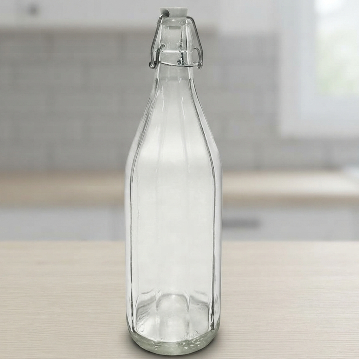 1 Litre Transparent Hexagonal Bottle