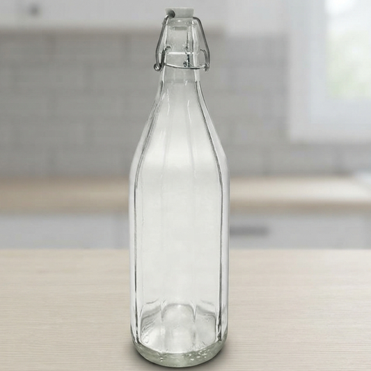 1 Litre Transparent Hexagonal Bottle