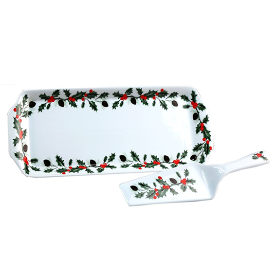 Christmas Cake tray & server