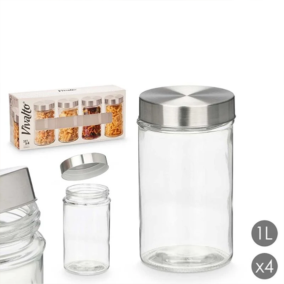 Round Jars 1L - Set of 4