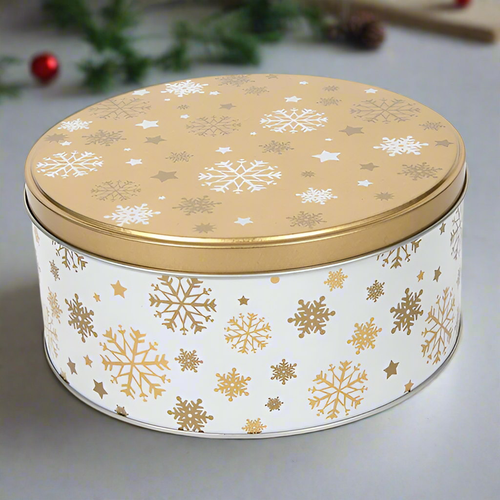 Tin Golden Snowflakes