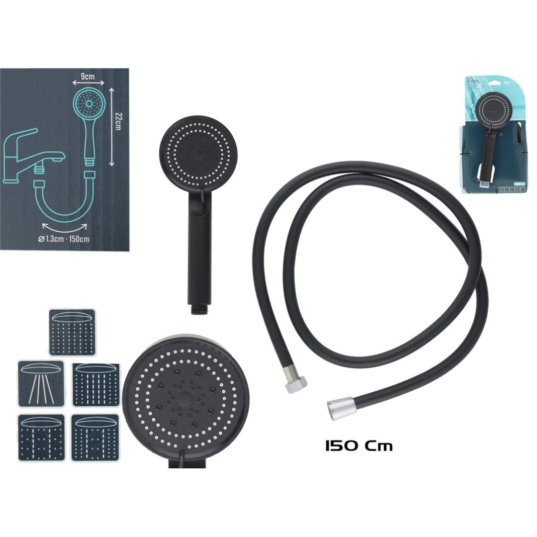 Matte Black Shower Set with 5 Functions