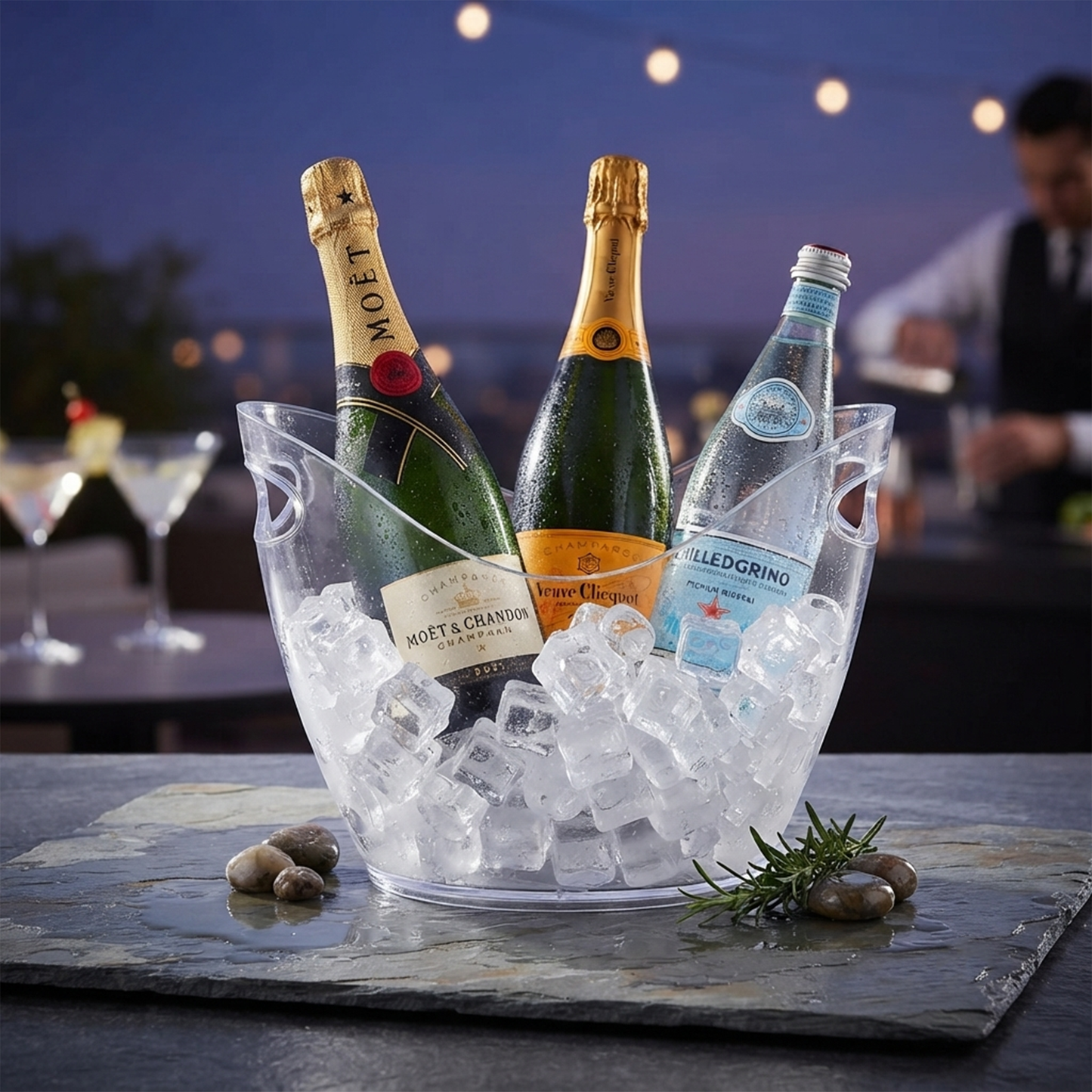 Transparent Ice Bucket – 34.5 × 24.5 cm