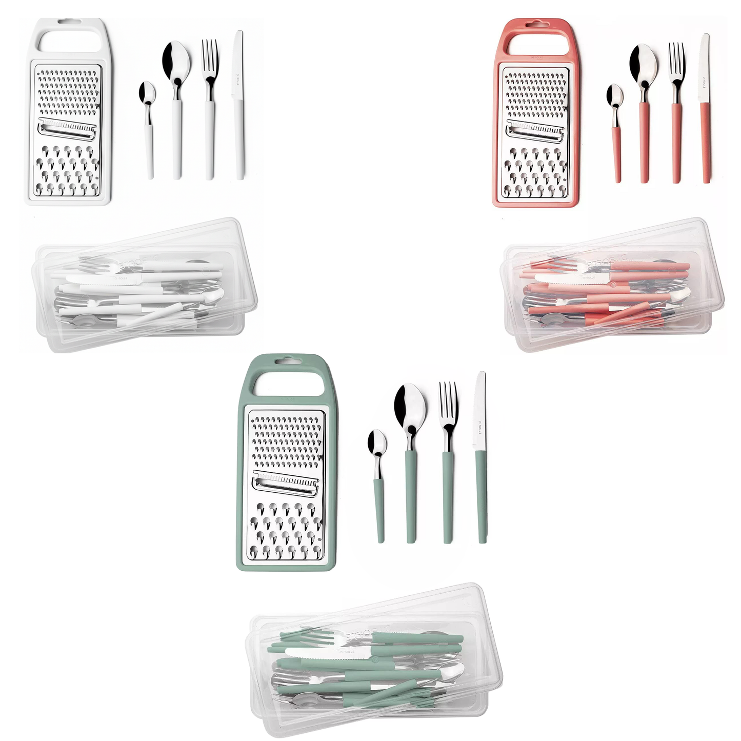 26ps set Grater and Cutlery assorted colours