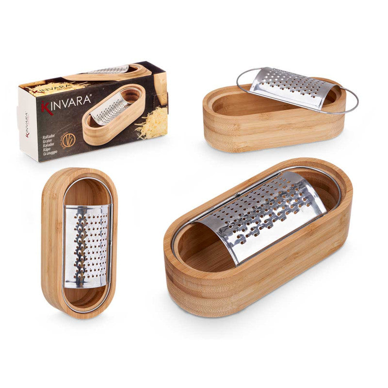 Bamboo Grater with Container