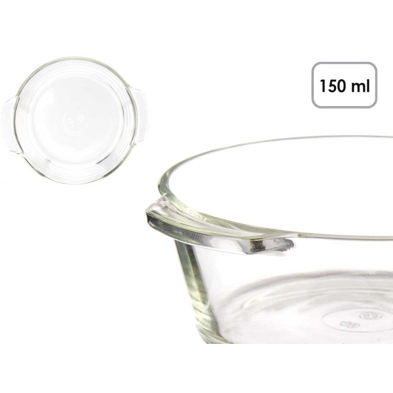 Round Glass Casserole with Handles 150 ml
