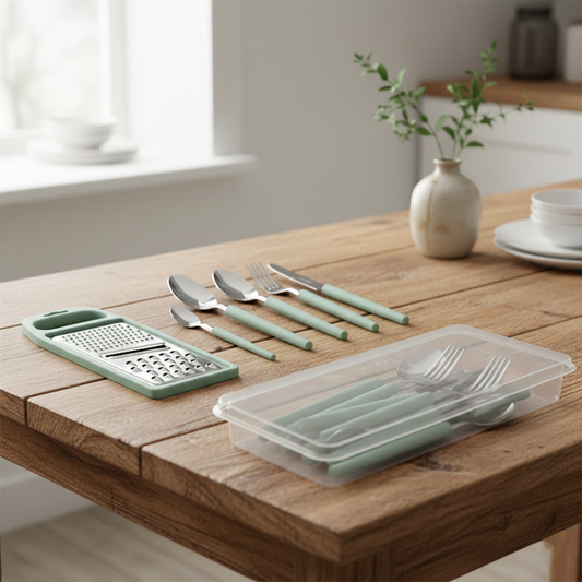 26ps set Grater and Cutlery assorted colours