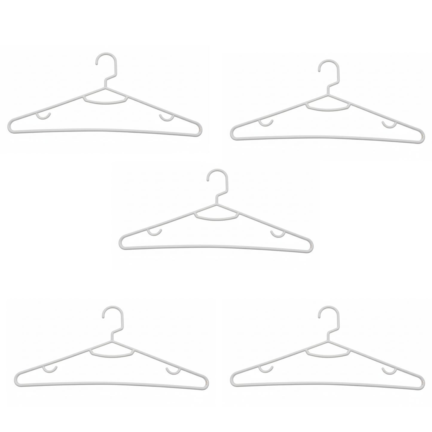 5 White hangers