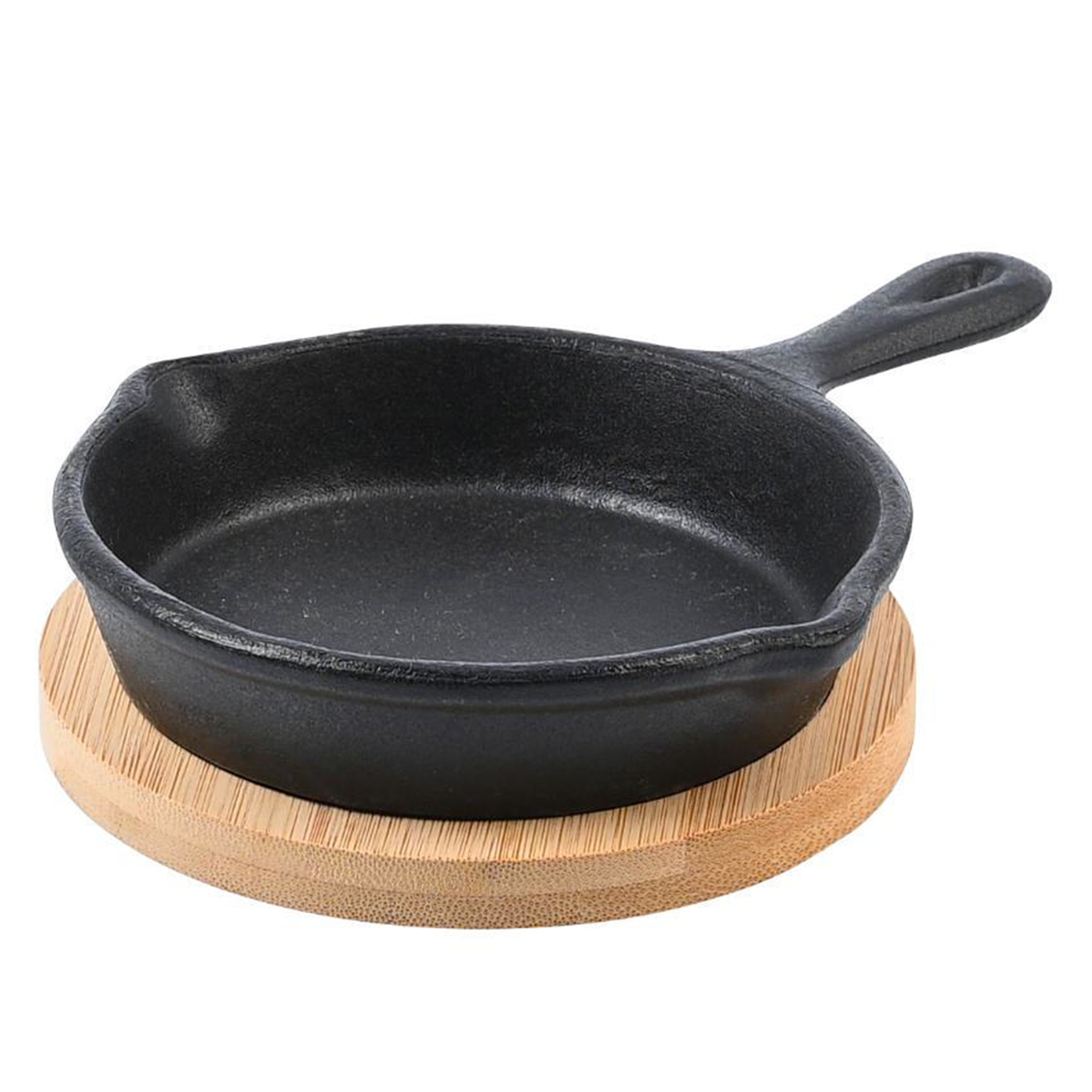Serving Pan Cast Iron with Bamboo Base