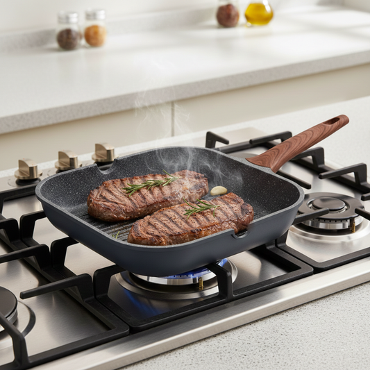 Grill pan stone-non stick cast