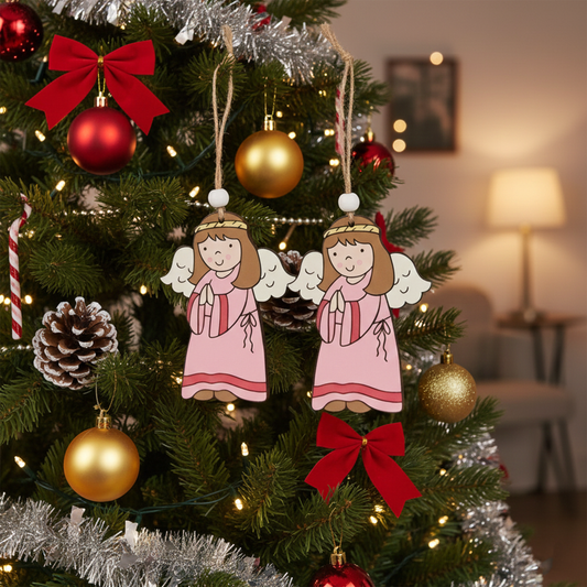 2 Christmas wood pendant