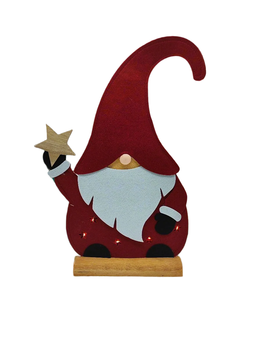 Felt Gnome with LED 48cm