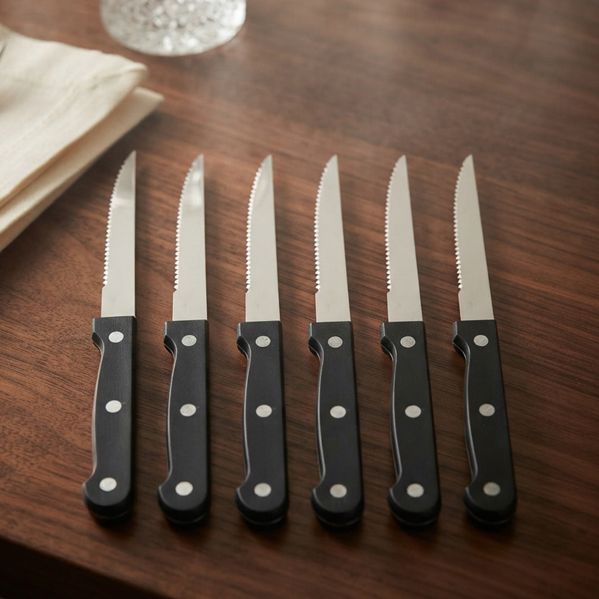 Table Knives – Set of 6 – Black Handle